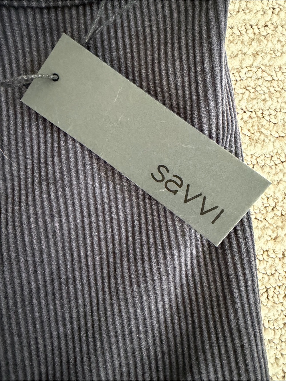 Savvi Ribbed One-Shoulder Black Tank Top - Picture 3 of 4